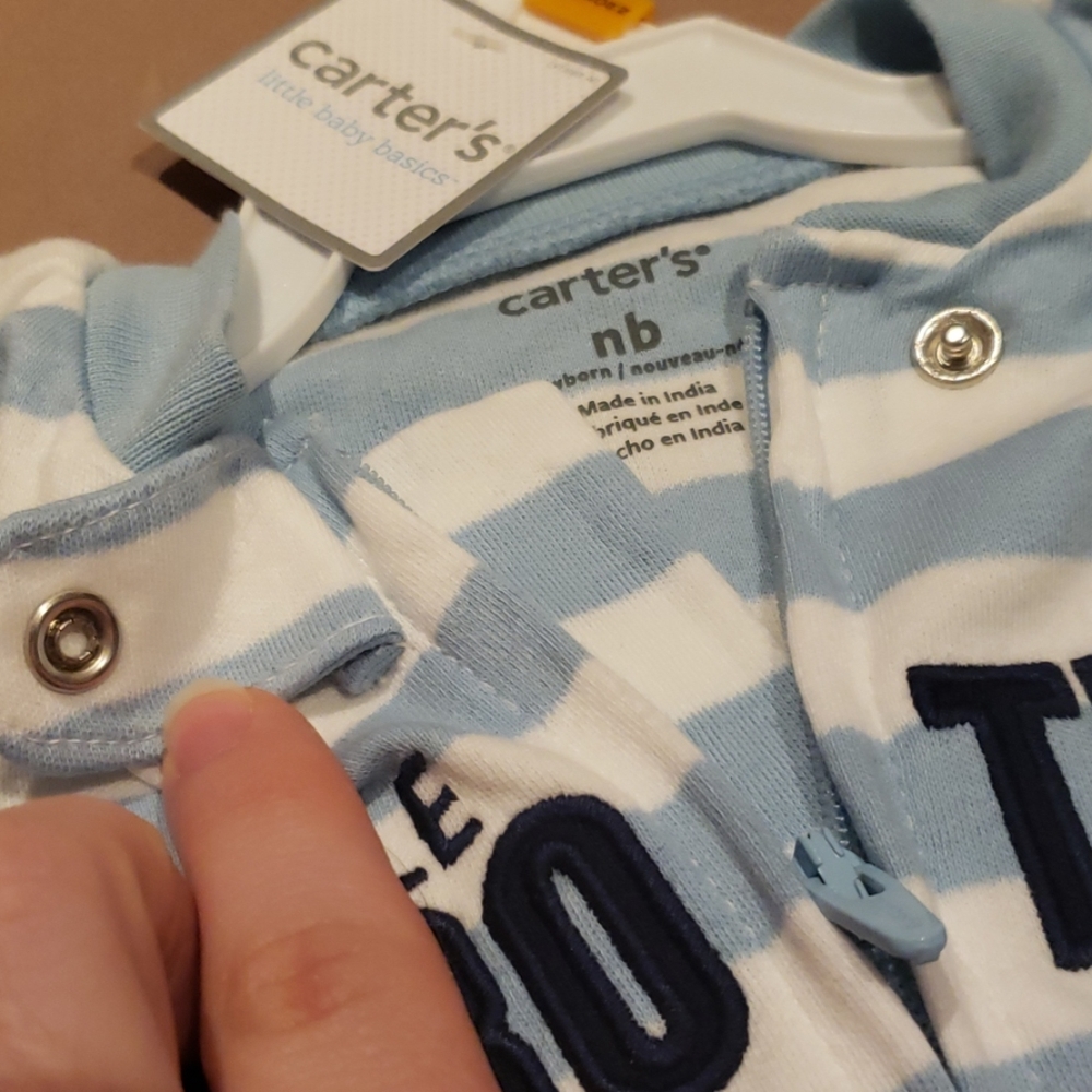 Carter's Newborn Little Brother Zip Up Footie - Picture 4 of 4